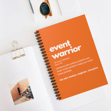 Load image into Gallery viewer, Event Warrior Notebook in Orange

