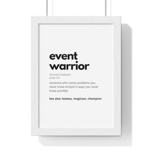 Event Warrior Framed Vertical Poster