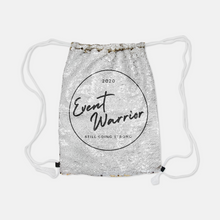 Load image into Gallery viewer, 2020 Event Warrior Still Going Strong Sequin Reversible Drawstring Backpack
