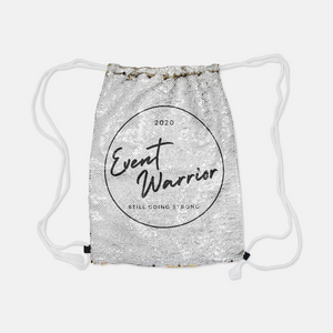2020 Event Warrior Still Going Strong Sequin Reversible Drawstring Backpack