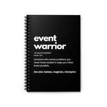 Load image into Gallery viewer, Event Warrior Notebook in Black
