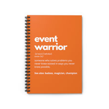 Load image into Gallery viewer, Event Warrior Notebook in Orange
