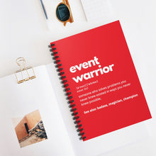 Load image into Gallery viewer, Event Warrior Notebook in Red

